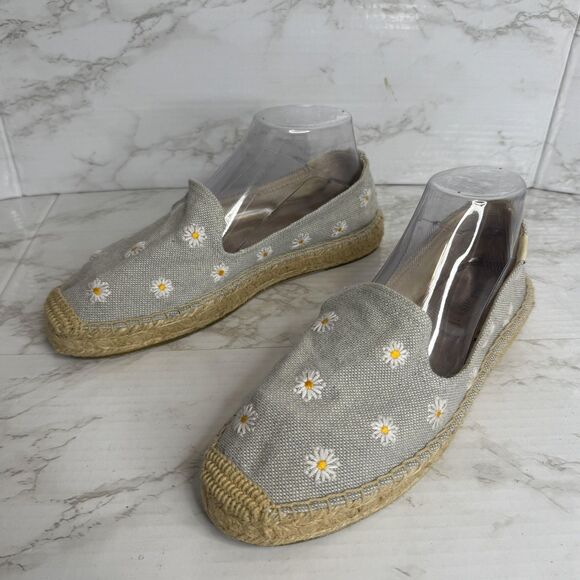 Soludos Shoes Womens Size 9 Espadrille Daisy Embroidered Slip On Floral Canvas - Picture 2 of 14